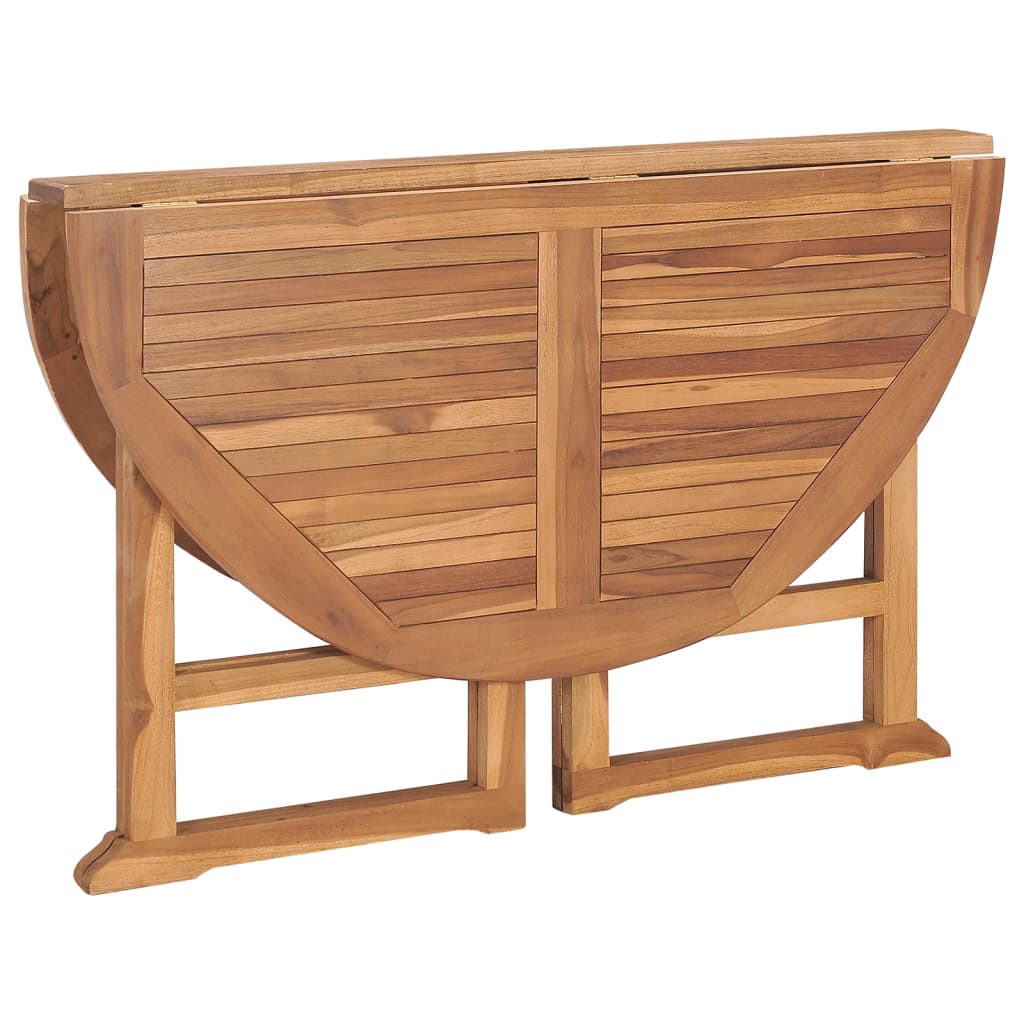 Folding Garden Dining Table Ø110X75 Cm Solid Wood Teak