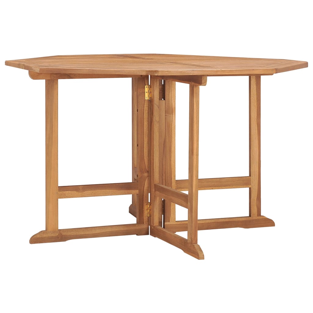 Folding Garden Dining Table Ø110X75 Cm Solid Wood Teak