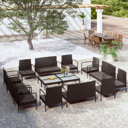 8 Piece Garden Lounge Set With Cushions Poly Rattan