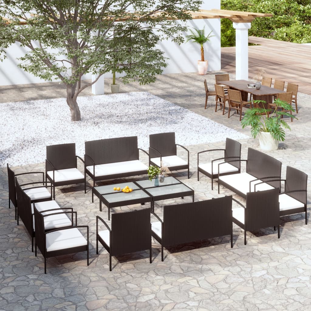 8 Piece Garden Lounge Set With Cushions Poly Rattan