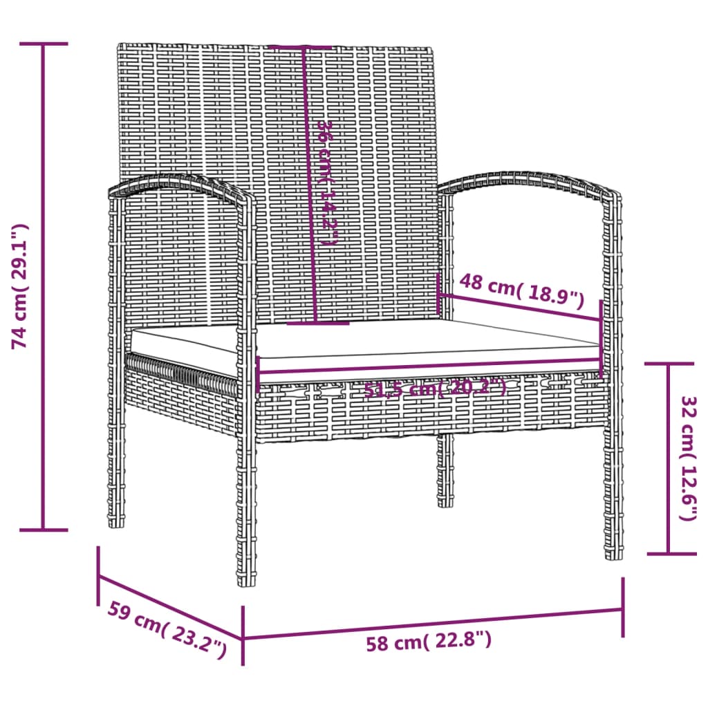 8 Piece Garden Lounge Set With Cushions Poly Rattan
