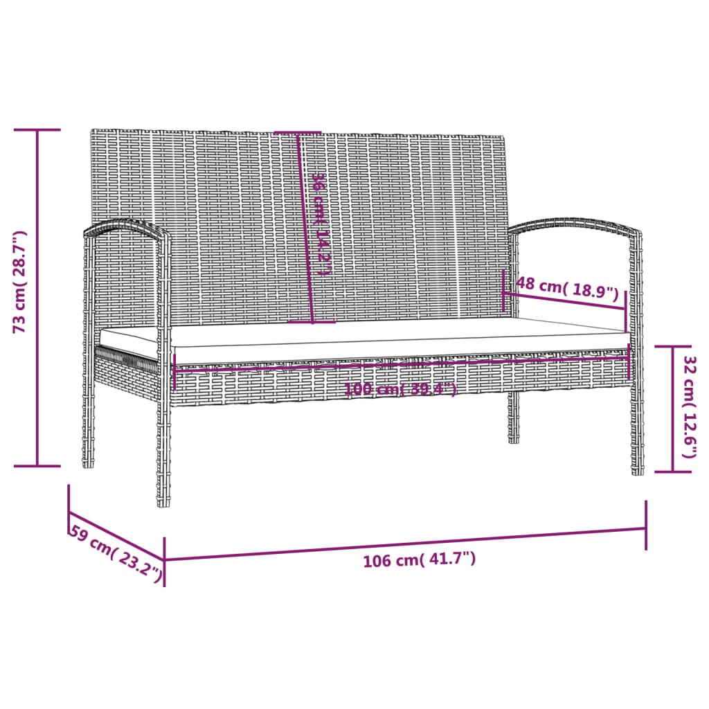 8 Piece Garden Lounge Set With Cushions Poly Rattan
