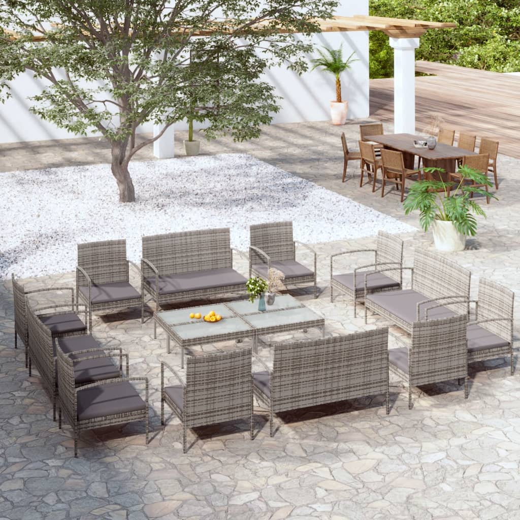 8 Piece Garden Lounge Set With Cushions Poly Rattan