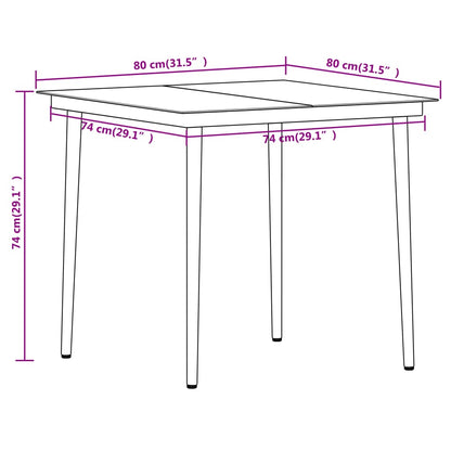 3 Piece Garden Dining Set Black