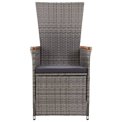 7 Piece Garden Dining Set With Cushions Grey