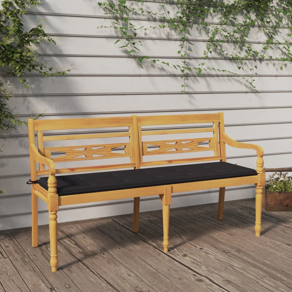 Batavia Bench With Cushion Solid Teak Wood