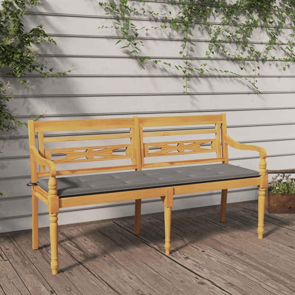 Batavia Bench With Cushion Solid Teak Wood