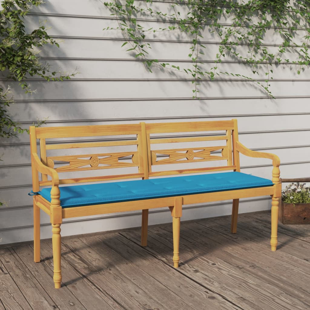 Batavia Bench With Cushion Solid Teak Wood