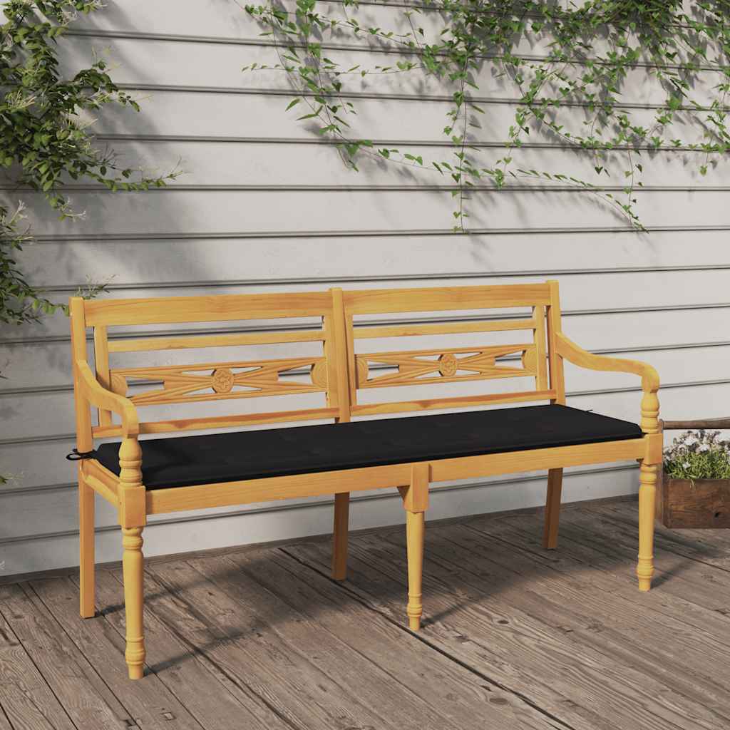 Batavia Bench With Cushion Solid Teak Wood