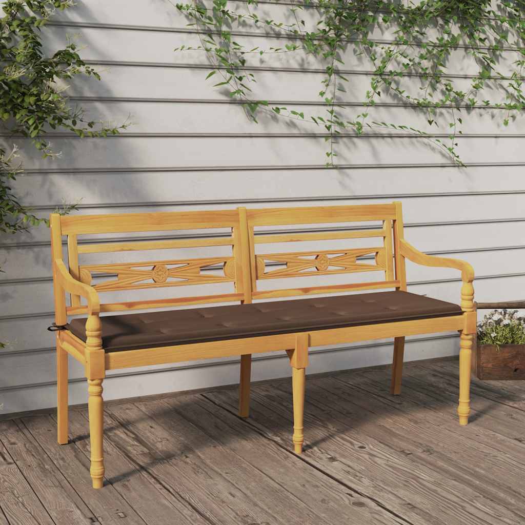 Batavia Bench With Cushion Solid Teak Wood