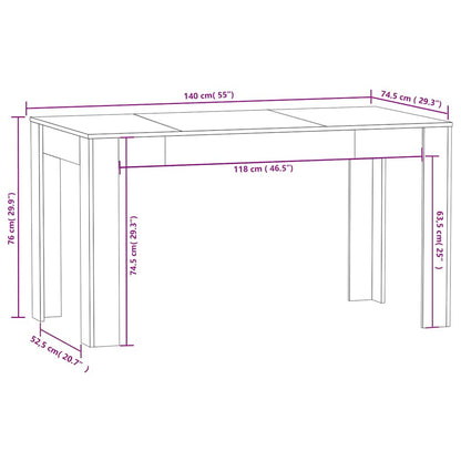 Dining Table 140X74.5X76 Cm Engineered Wood