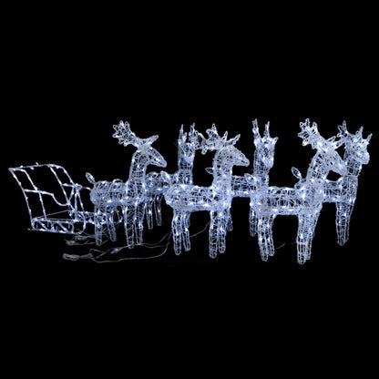 Reindeers & Sleigh Christmas Decoration 280X28X55 Cm Acrylic