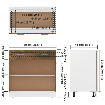 Drawer Bottom Cabinet Lyon 80X46X81.5 Cm Engineered Wood