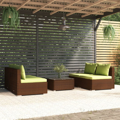 9 Piece Garden Lounge Set With Cushions Poly Rattan Grey