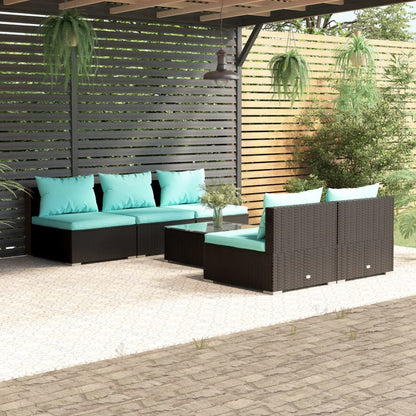 9 Piece Garden Lounge Set With Cushions Poly Rattan Grey