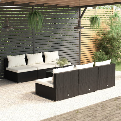 9 Piece Garden Lounge Set With Cushions Poly Rattan Grey