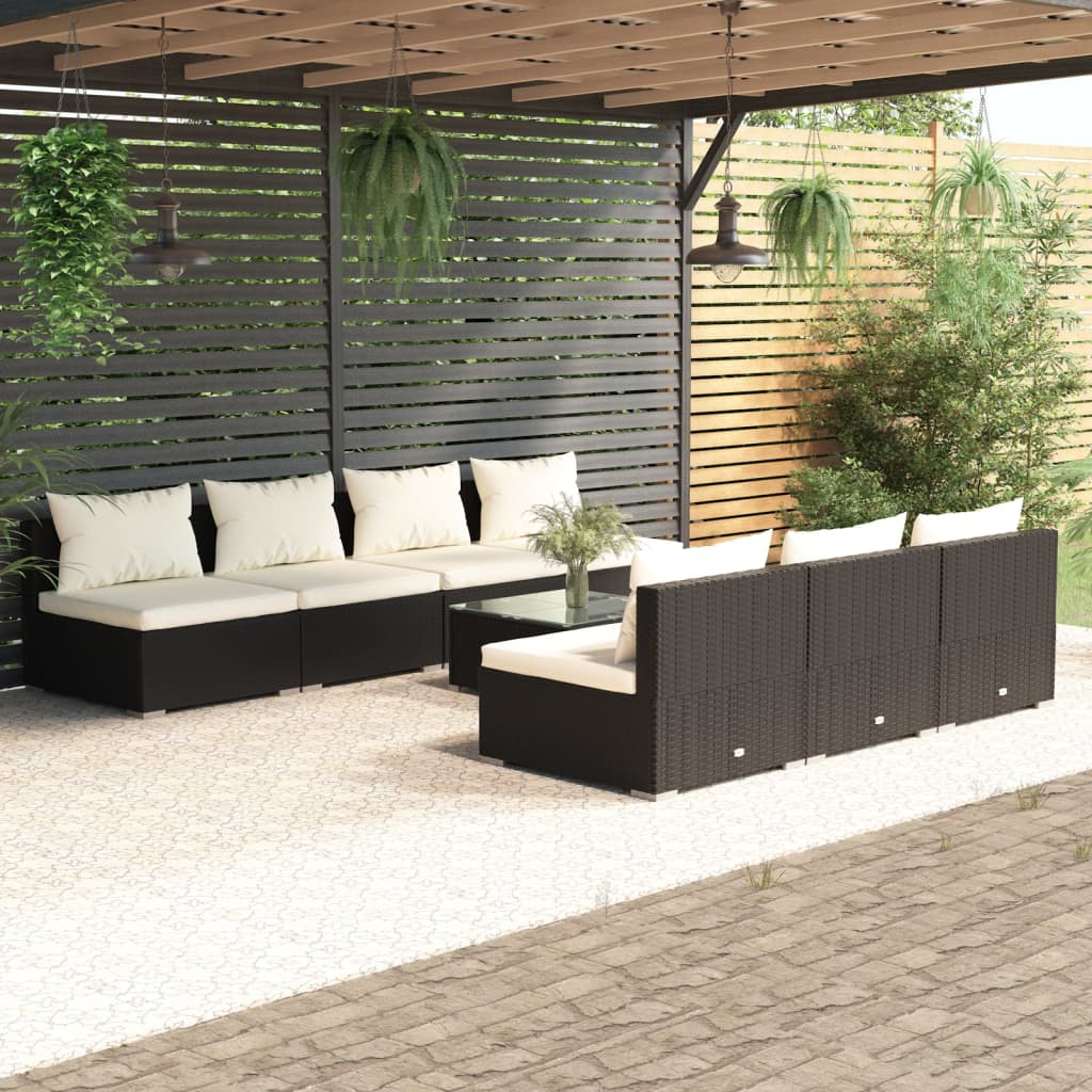 9 Piece Garden Lounge Set With Cushions Poly Rattan Grey