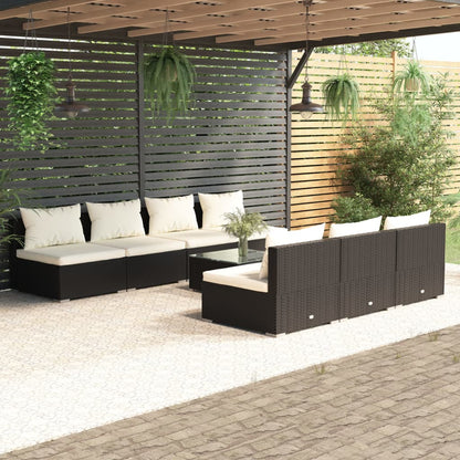 9 Piece Garden Lounge Set With Cushions Poly Rattan Grey