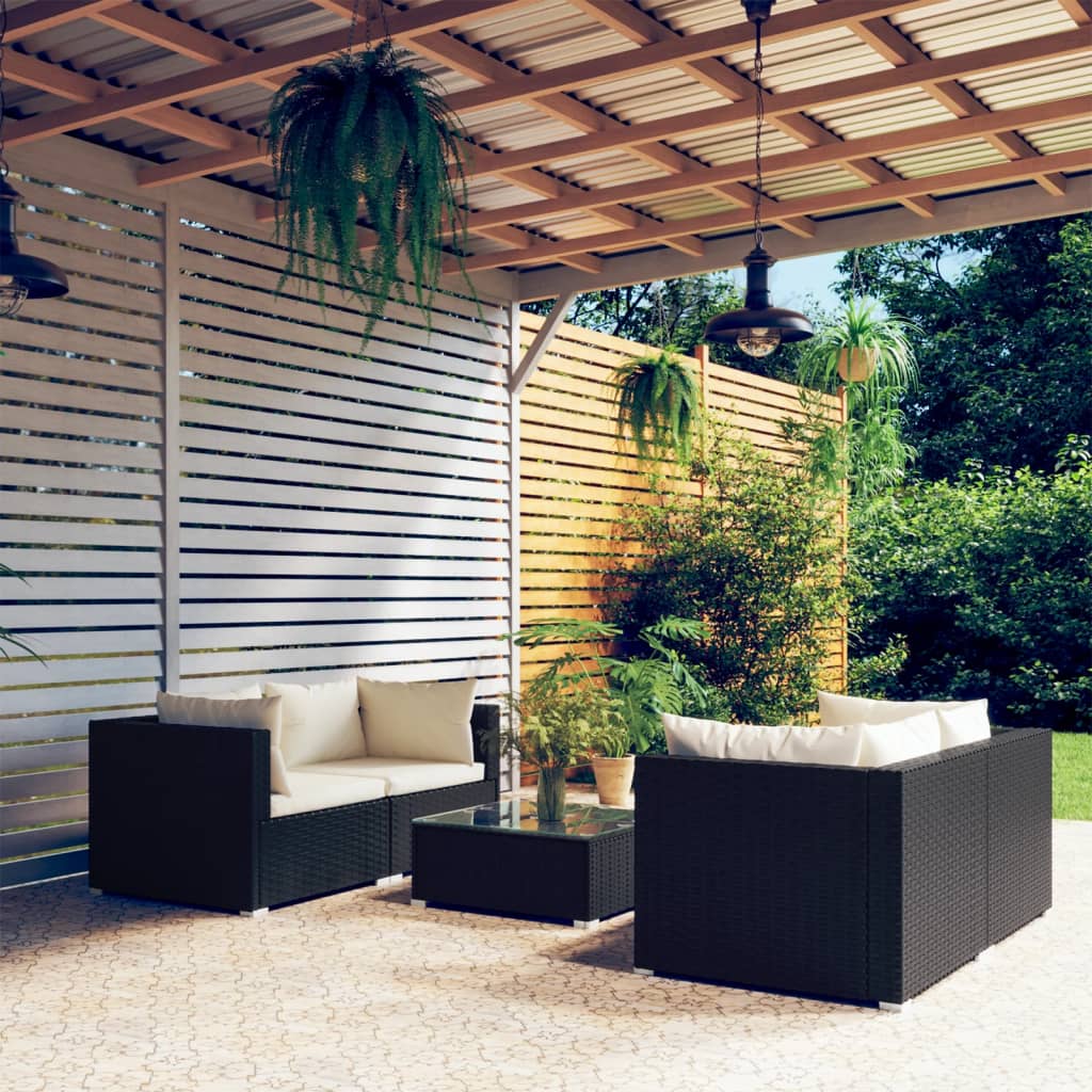 9 Piece Garden Lounge Set With Cushions Poly Rattan Grey