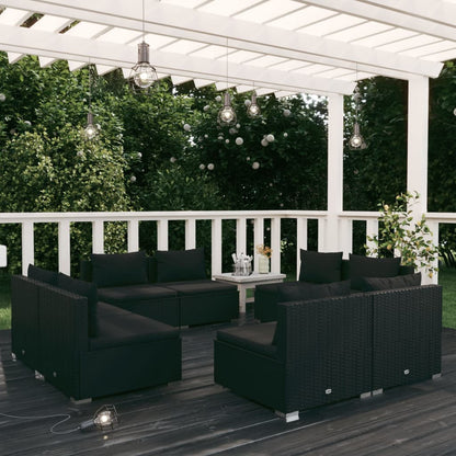 5 Piece Garden Lounge Set With Cushions Poly Rattan Grey