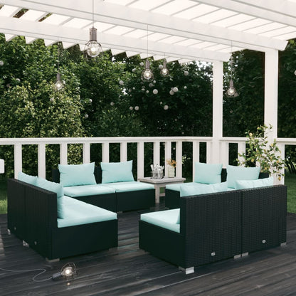 5 Piece Garden Lounge Set With Cushions Poly Rattan Grey