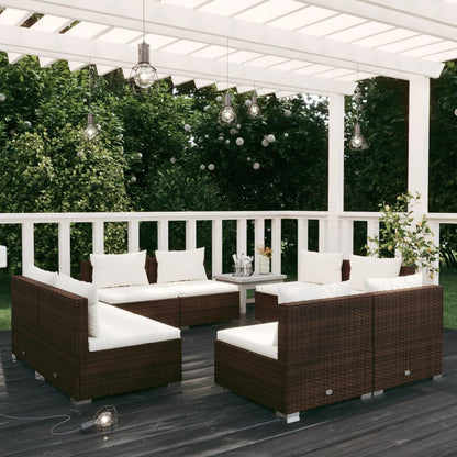 5 Piece Garden Lounge Set With Cushions Poly Rattan Grey
