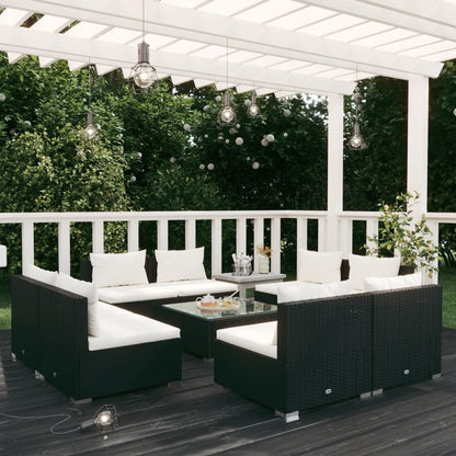5 Piece Garden Lounge Set With Cushions Poly Rattan Grey