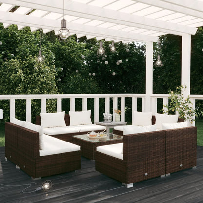 5 Piece Garden Lounge Set With Cushions Poly Rattan Grey