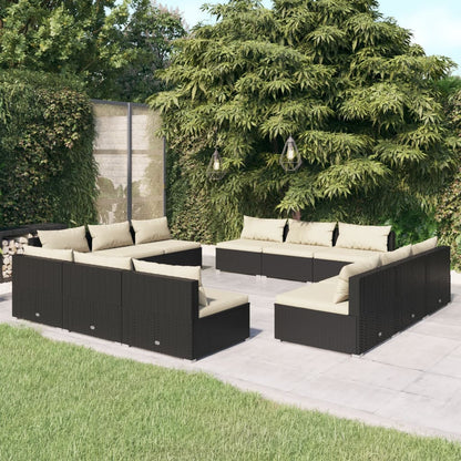 5 Piece Garden Lounge Set With Cushions Poly Rattan Grey