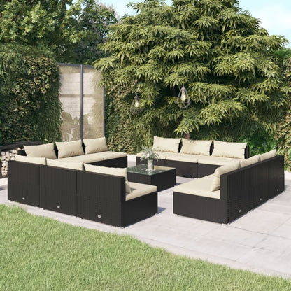 5 Piece Garden Lounge Set With Cushions Poly Rattan Grey