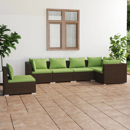 7 Piece Garden Lounge Set With Cushions Poly Rattan Grey