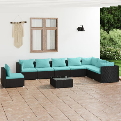 7 Piece Garden Lounge Set With Cushions Poly Rattan Grey
