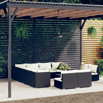 13 Piece Garden Lounge Set With Cushions Grey Poly Rattan