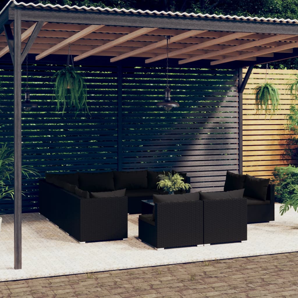 13 Piece Garden Lounge Set With Cushions Grey Poly Rattan