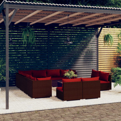 13 Piece Garden Lounge Set With Cushions Grey Poly Rattan