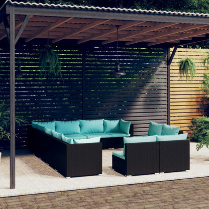 13 Piece Garden Lounge Set With Cushions Grey Poly Rattan