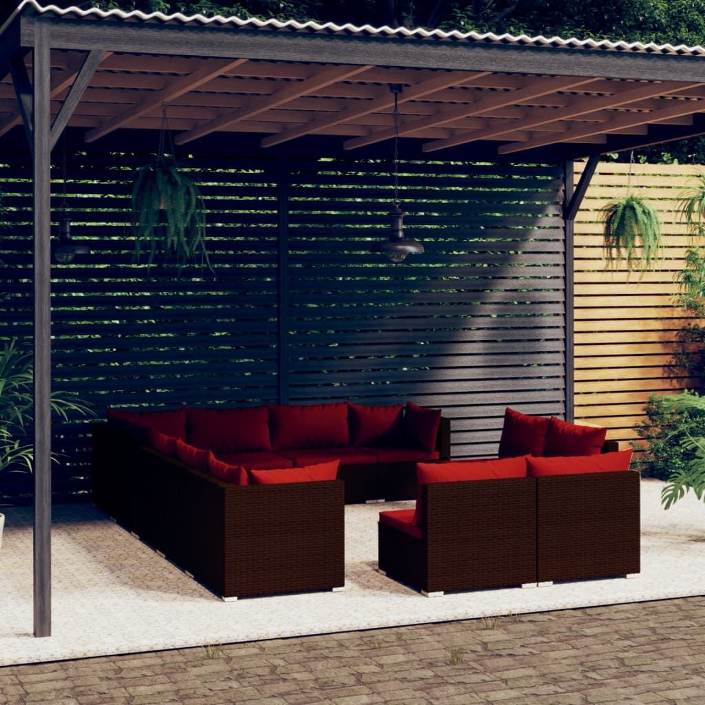 13 Piece Garden Lounge Set With Cushions Grey Poly Rattan
