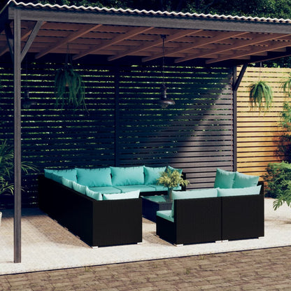 13 Piece Garden Lounge Set With Cushions Grey Poly Rattan