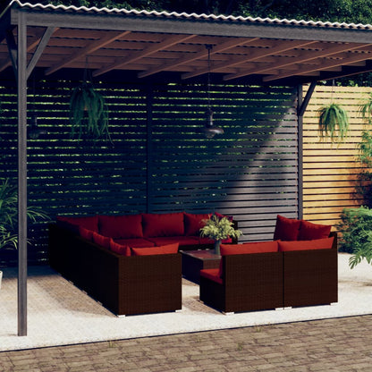 13 Piece Garden Lounge Set With Cushions Grey Poly Rattan
