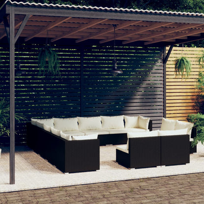 13 Piece Garden Lounge Set With Cushions Grey Poly Rattan