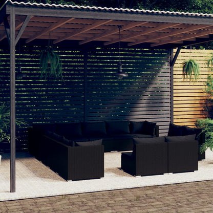 13 Piece Garden Lounge Set With Cushions Grey Poly Rattan