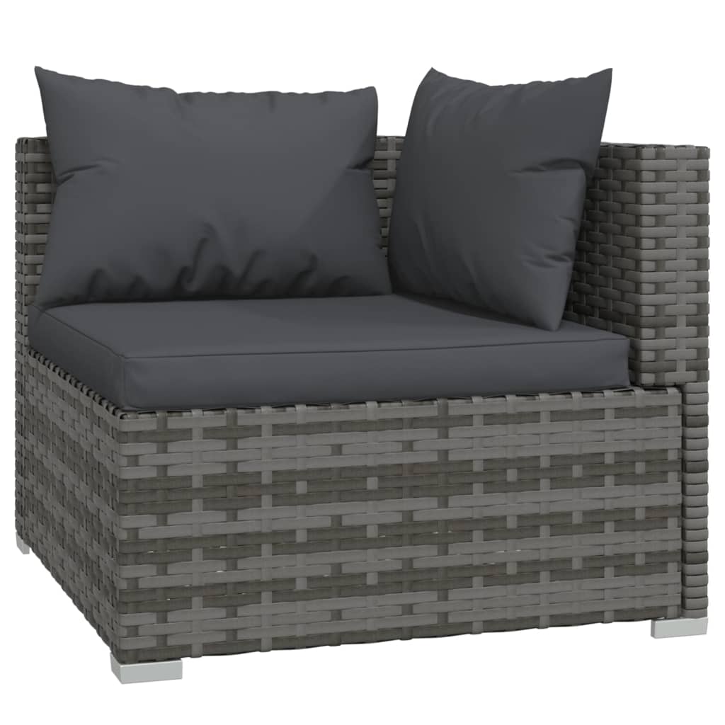 13 Piece Garden Lounge Set With Cushions Grey Poly Rattan