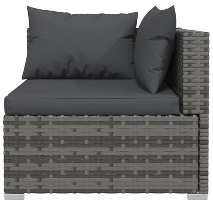 13 Piece Garden Lounge Set With Cushions Grey Poly Rattan