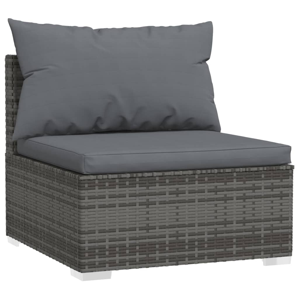 13 Piece Garden Lounge Set With Cushions Grey Poly Rattan