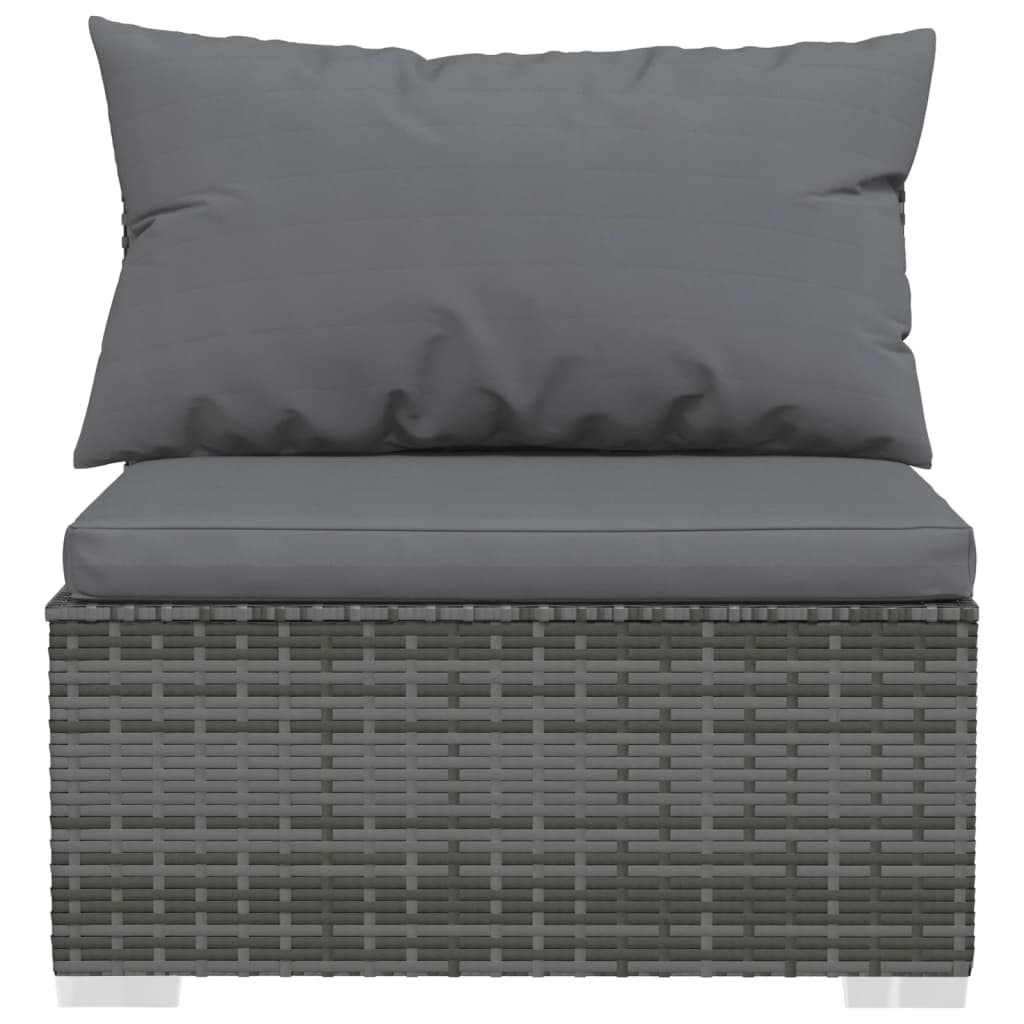 13 Piece Garden Lounge Set With Cushions Grey Poly Rattan