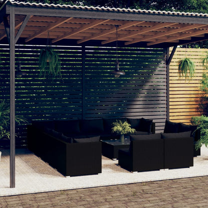 13 Piece Garden Lounge Set With Cushions Grey Poly Rattan