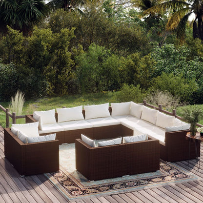 13 Piece Garden Lounge Set With Cushions Grey Poly Rattan