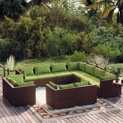 13 Piece Garden Lounge Set With Cushions Grey Poly Rattan