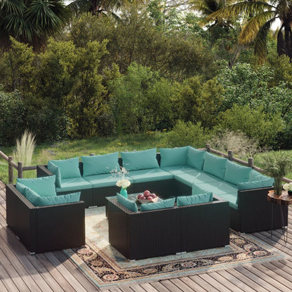 13 Piece Garden Lounge Set With Cushions Grey Poly Rattan