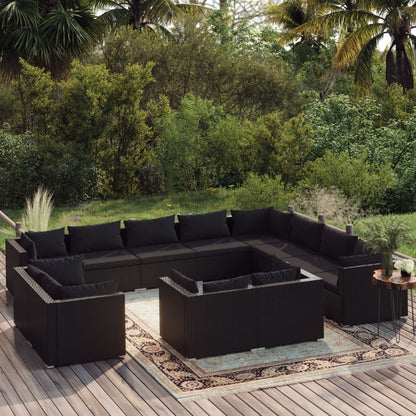 13 Piece Garden Lounge Set With Cushions Grey Poly Rattan